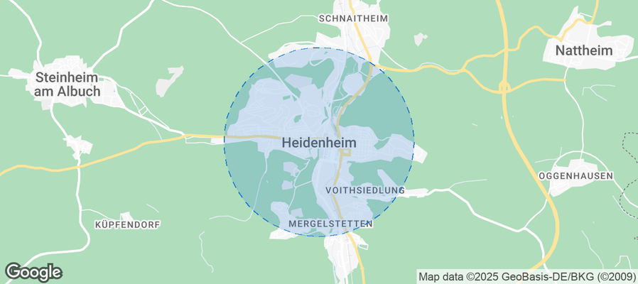 Map of Airbnb listings in Heidenheim an der Brenz