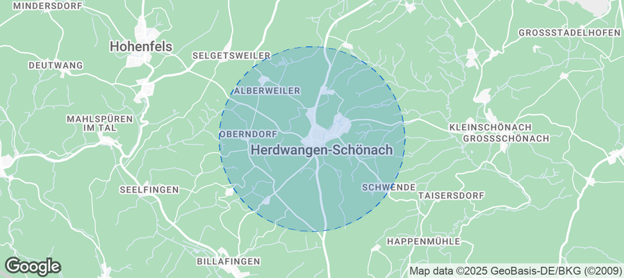 Map of Airbnb listings in Herdwangen-Schönach
