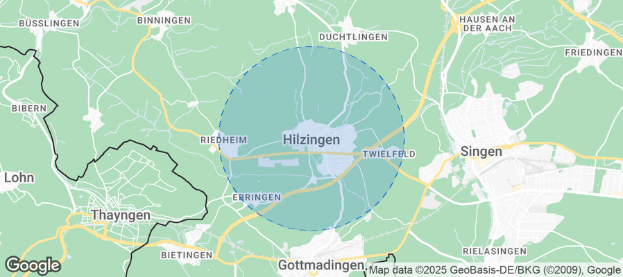 Map of Airbnb listings in Hilzingen