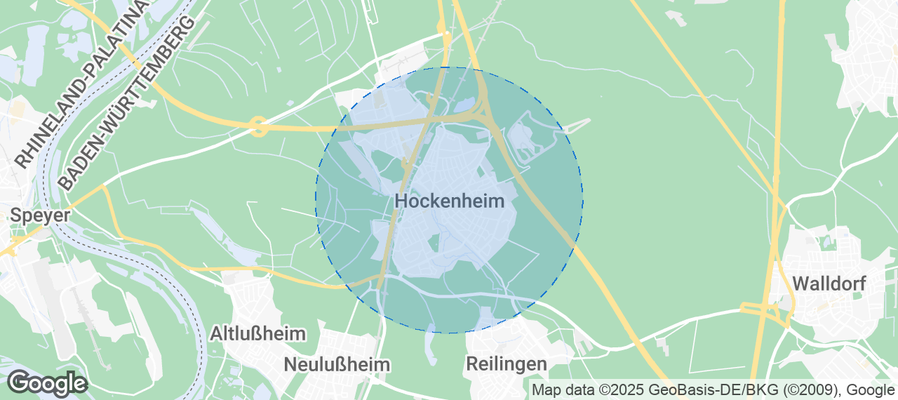 Map of Airbnb listings in Hockenheim