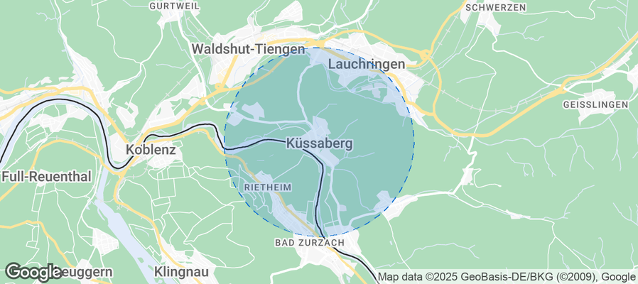 Map of Airbnb listings in Küssaberg