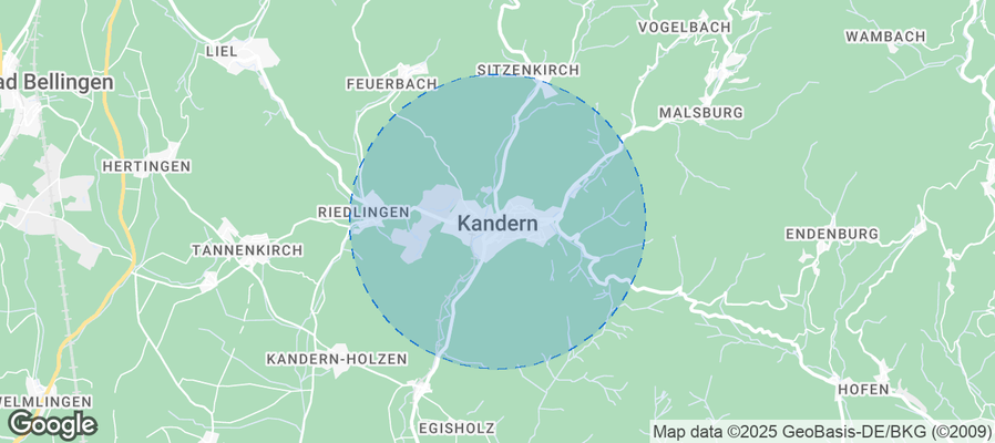 Map of Airbnb listings in Kandern