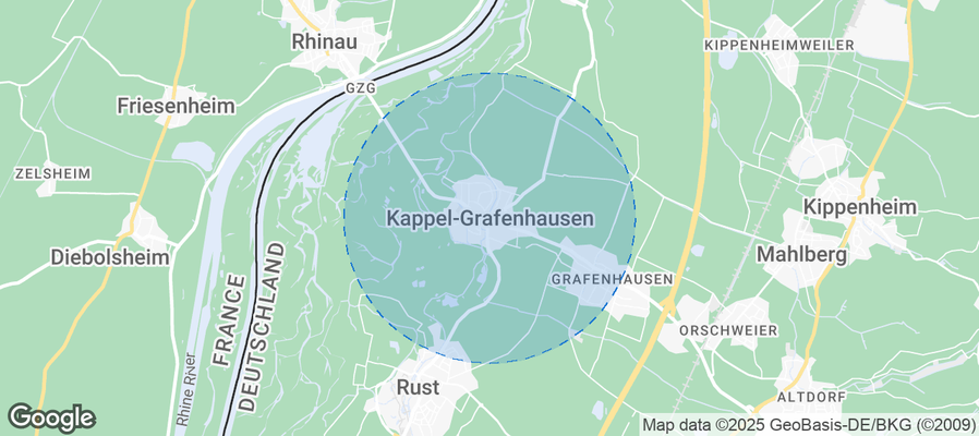 Map of Airbnb listings in Kappel-Grafenhausen