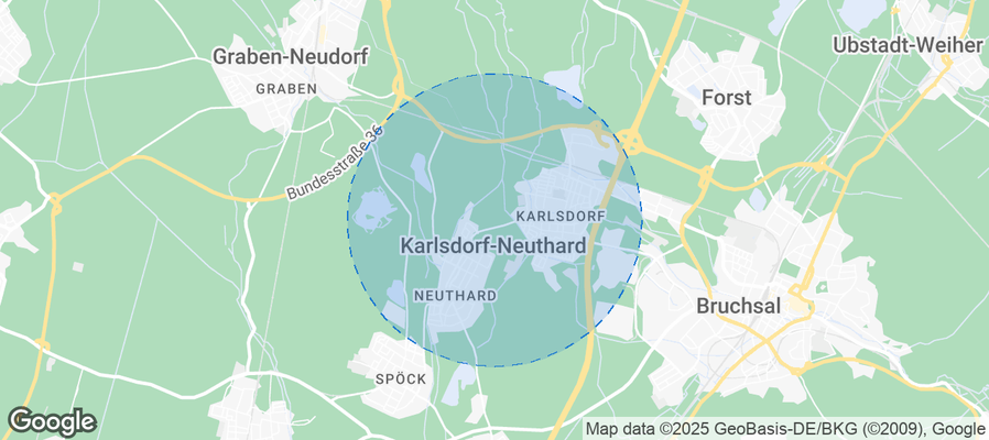 Map of Airbnb listings in Karlsdorf-Neuthard