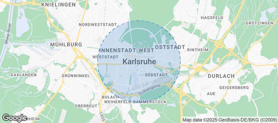 Map of Airbnb listings in Karlsruhe