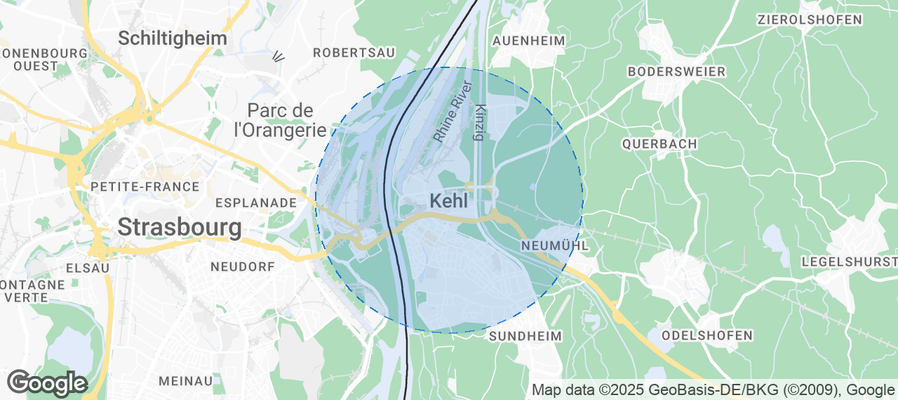 Map of Airbnb listings in Kehl