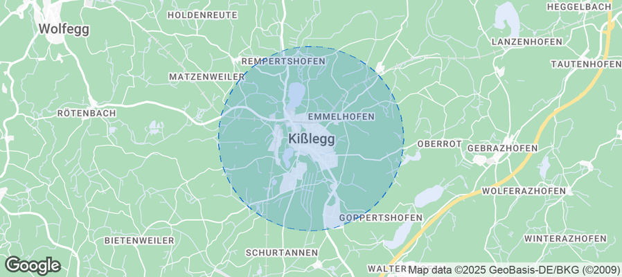 Map of Airbnb listings in Kißlegg