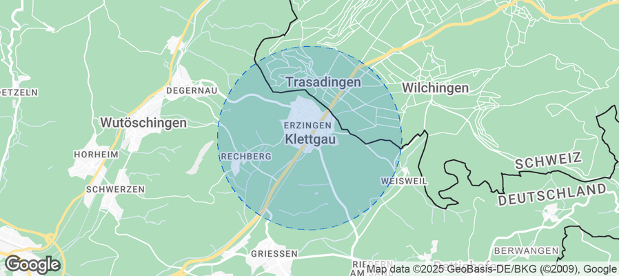 Map of Airbnb listings in Klettgau