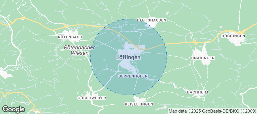 Map of Airbnb listings in Löffingen