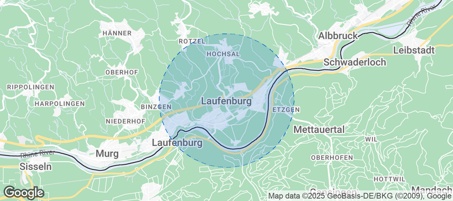 Map of Airbnb listings in Laufenburg (Baden)