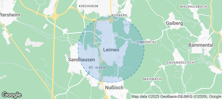 Map of Airbnb listings in Leimen