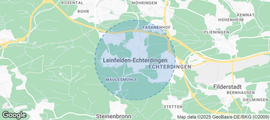Map of Airbnb listings in Leinfelden