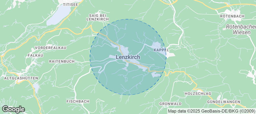 Map of Airbnb listings in Lenzkirch