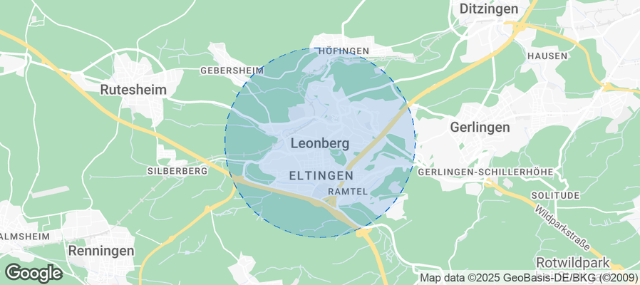Map of Airbnb listings in Leonberg