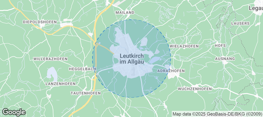Map of Airbnb listings in Leutkirch im Allgäu