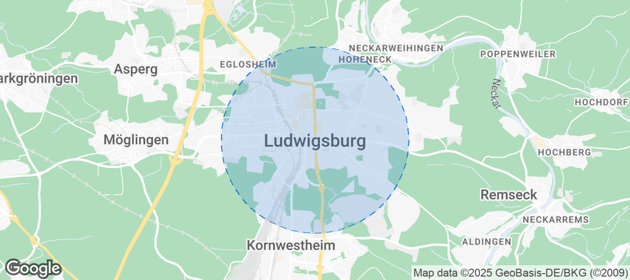 Map of Airbnb listings in Ludwigsburg
