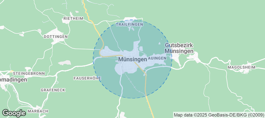 Map of Airbnb listings in Münsingen