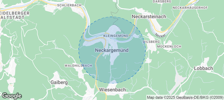 Map of Airbnb listings in Neckargemünd