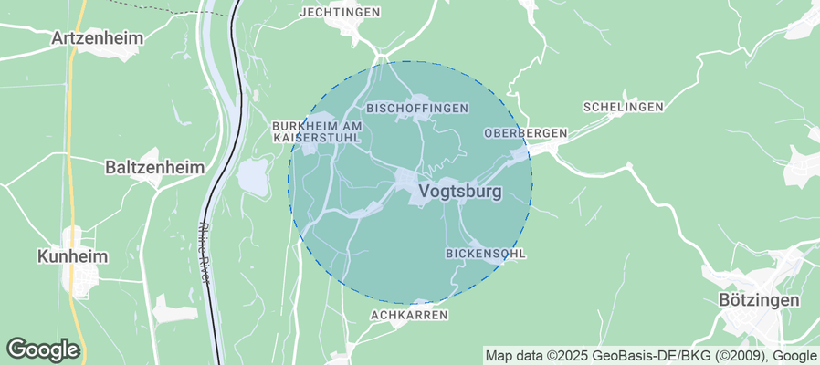 Map of Airbnb listings in Oberrotweil