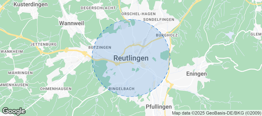Map of Airbnb listings in Reutlingen