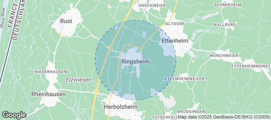 Map of Airbnb listings in Ringsheim