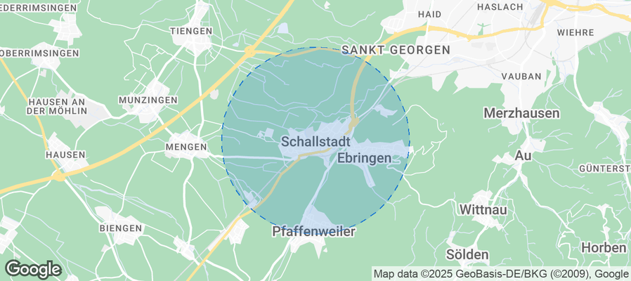 Map of Airbnb listings in Schallstadt