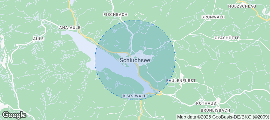 Map of Airbnb listings in Schluchsee