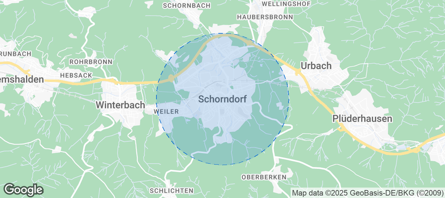 Map of Airbnb listings in Schorndorf