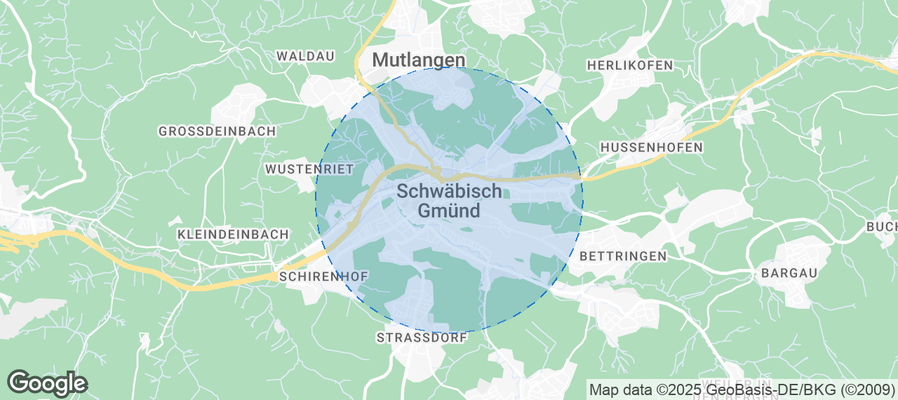 Map of Airbnb listings in Schwäbisch Gmünd
