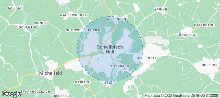 Map of Airbnb listings in Schwäbisch Hall