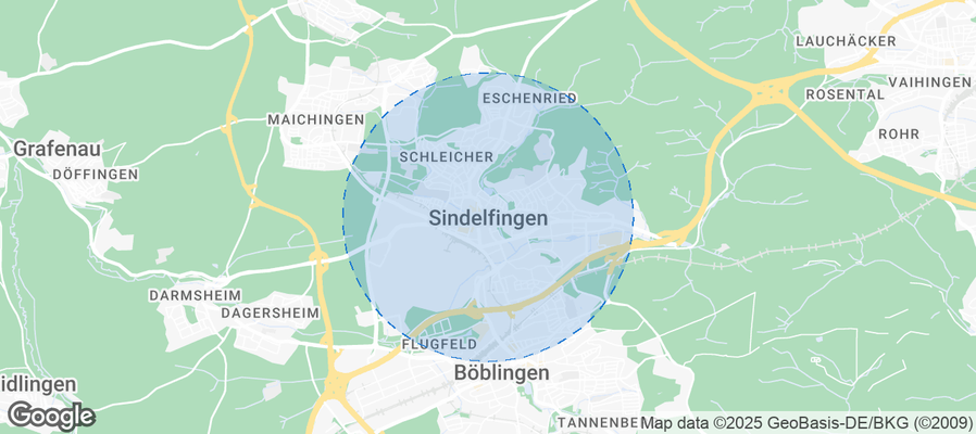 Map of Airbnb listings in Sindelfingen