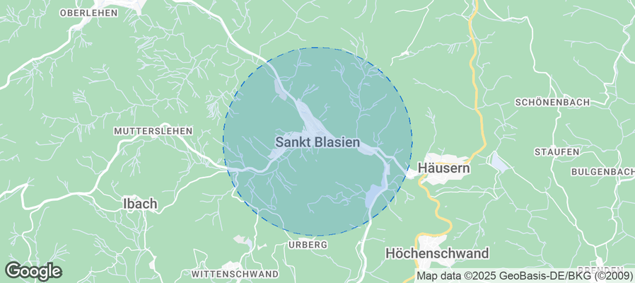 Map of Airbnb listings in St. Blasien