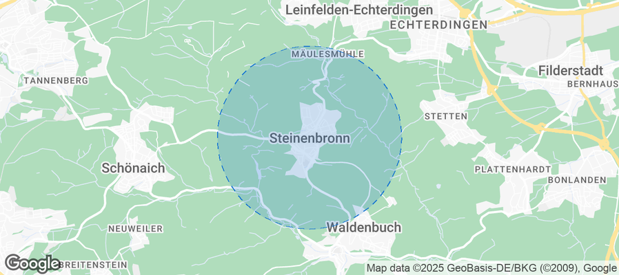Map of Airbnb listings in Steinenbronn