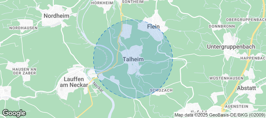 Map of Airbnb listings in Talheim