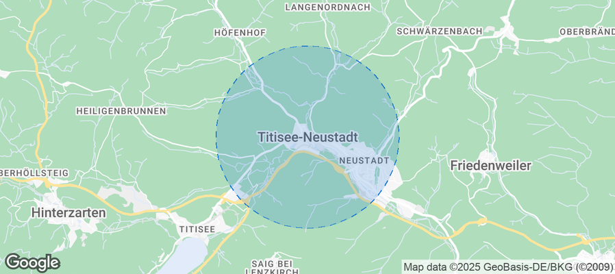 Map of Airbnb listings in Titisee-Neustadt