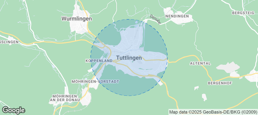 Map of Airbnb listings in Tuttlingen
