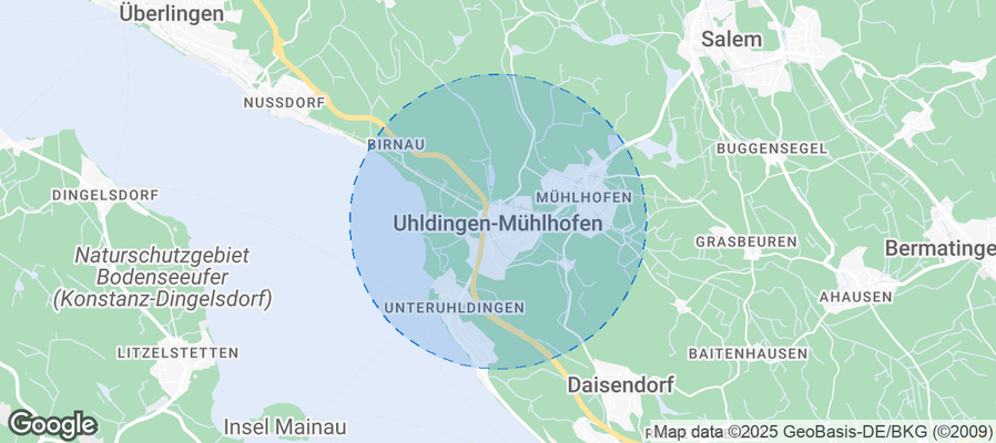 Map of Airbnb listings in Uhldingen-Mühlhofen