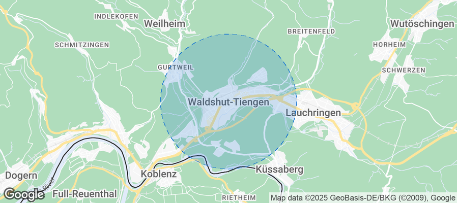 Map of Airbnb listings in Waldshut-Tiengen