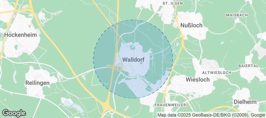 Map of Airbnb listings in Walldorf