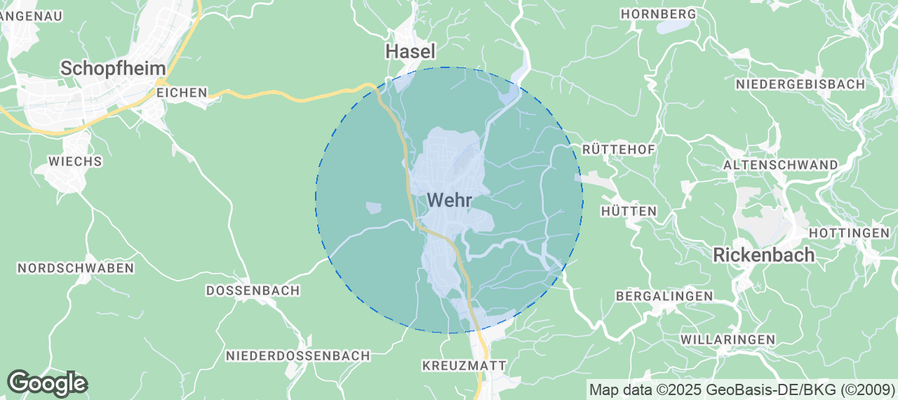 Map of Airbnb listings in Wehr