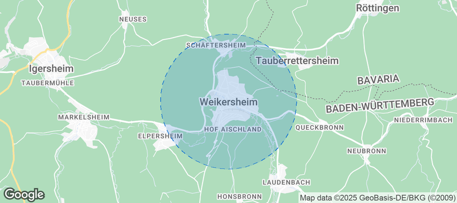 Map of Airbnb listings in Weikersheim