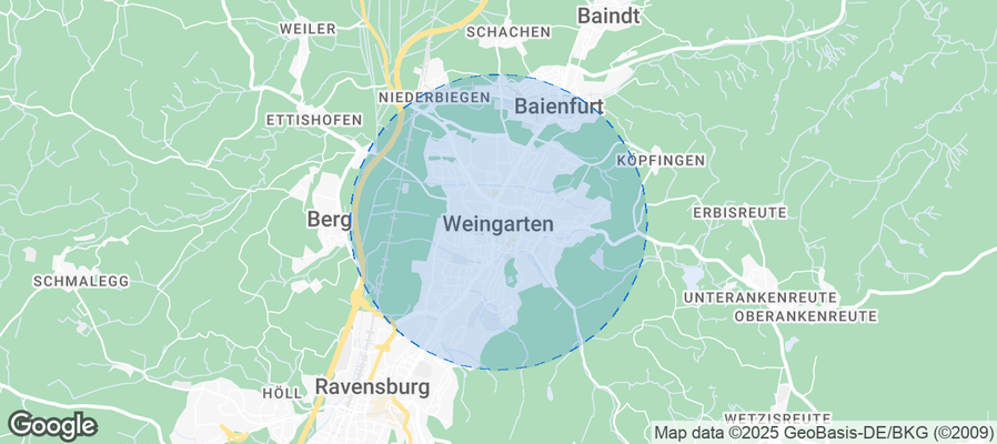 Map of Airbnb listings in Weingarten