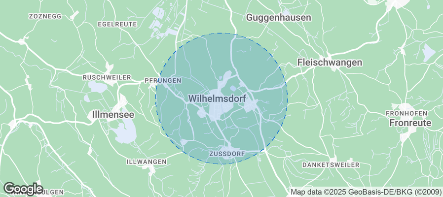 Map of Airbnb listings in Wilhelmsdorf