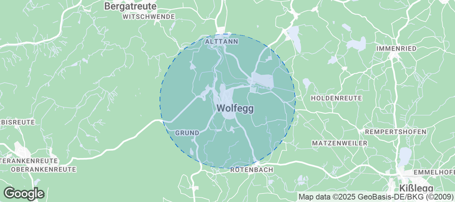 Map of Airbnb listings in Wolfegg