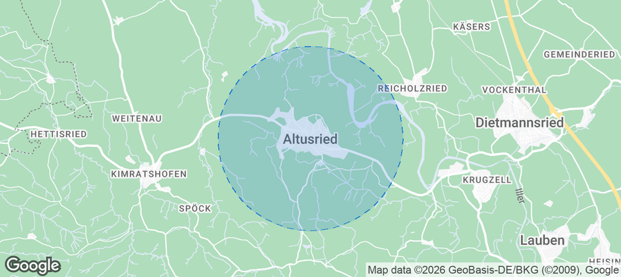 Altusried Airbnb map