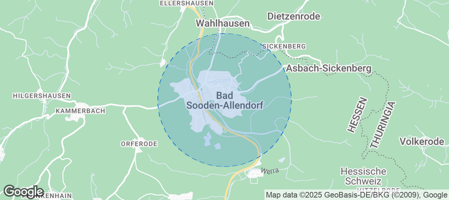Map of Airbnb listings in Bad Sooden-Allendorf