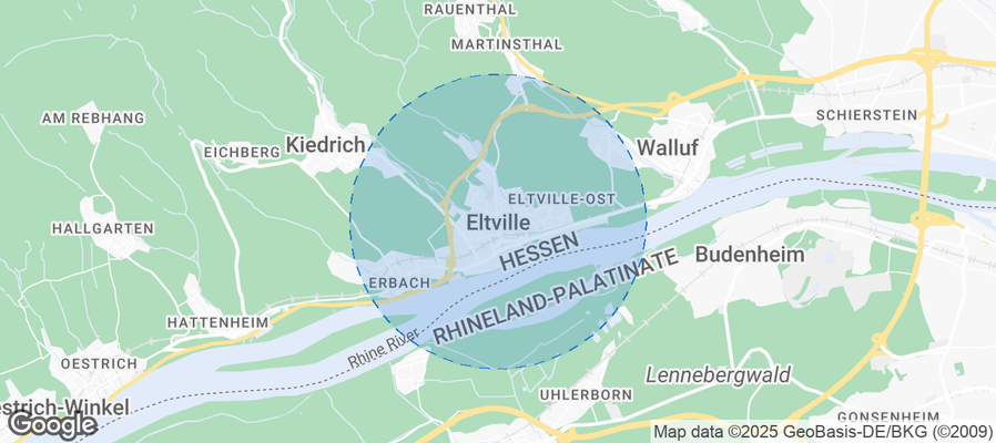 Map of Airbnb listings in Eltville am Rhein