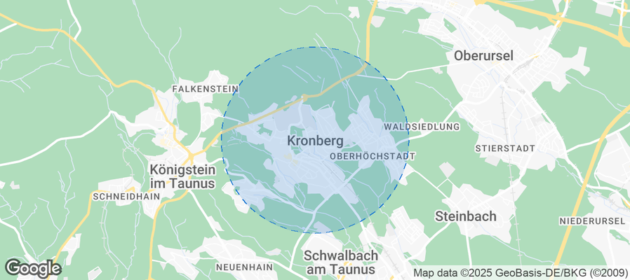 Map of Airbnb listings in Kronberg im Taunus