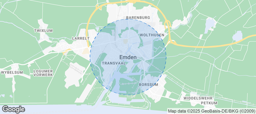 Map of Airbnb listings in Emden