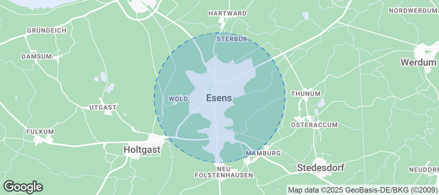Map of Airbnb listings in Esens